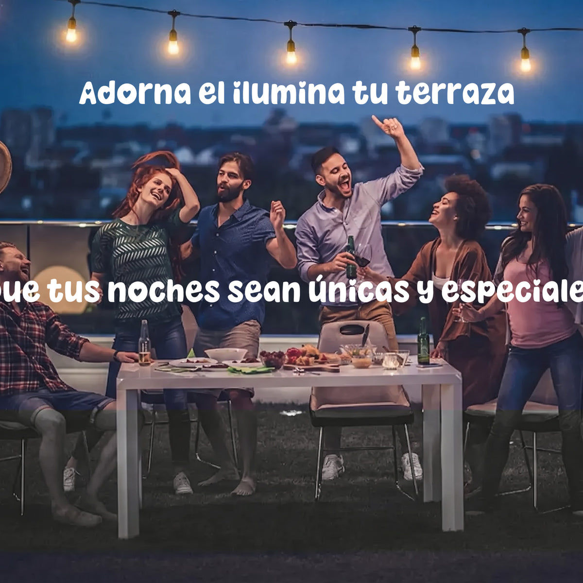 Luz solar de 10 m y 10 bombillas